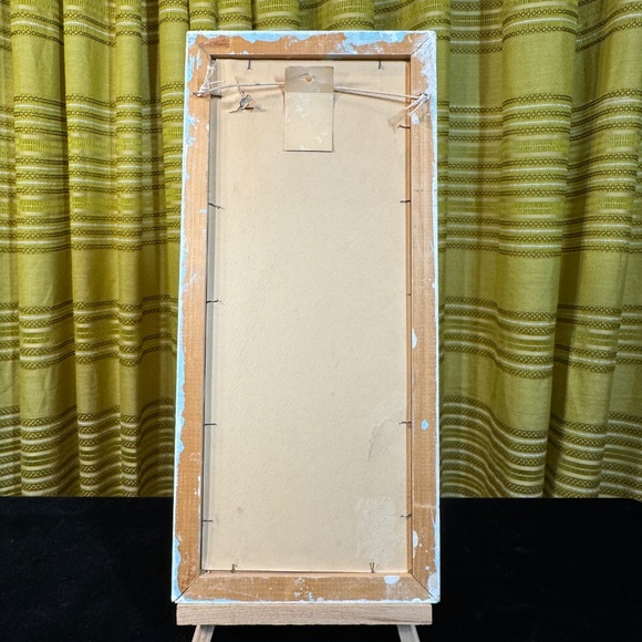 Vintage 1960s Eden print, Harlequin Girl, wood framed, damaged - Picture 5 of 9